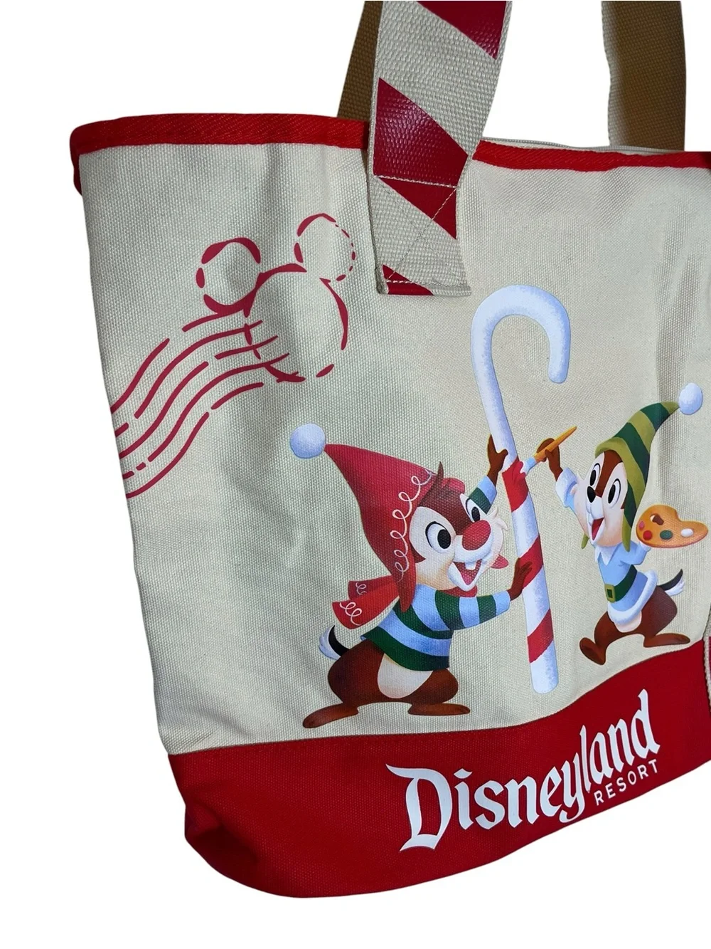 Disney Parks 2024 Holiday Chip 'n Dale Canvas Tote Bag NWOT